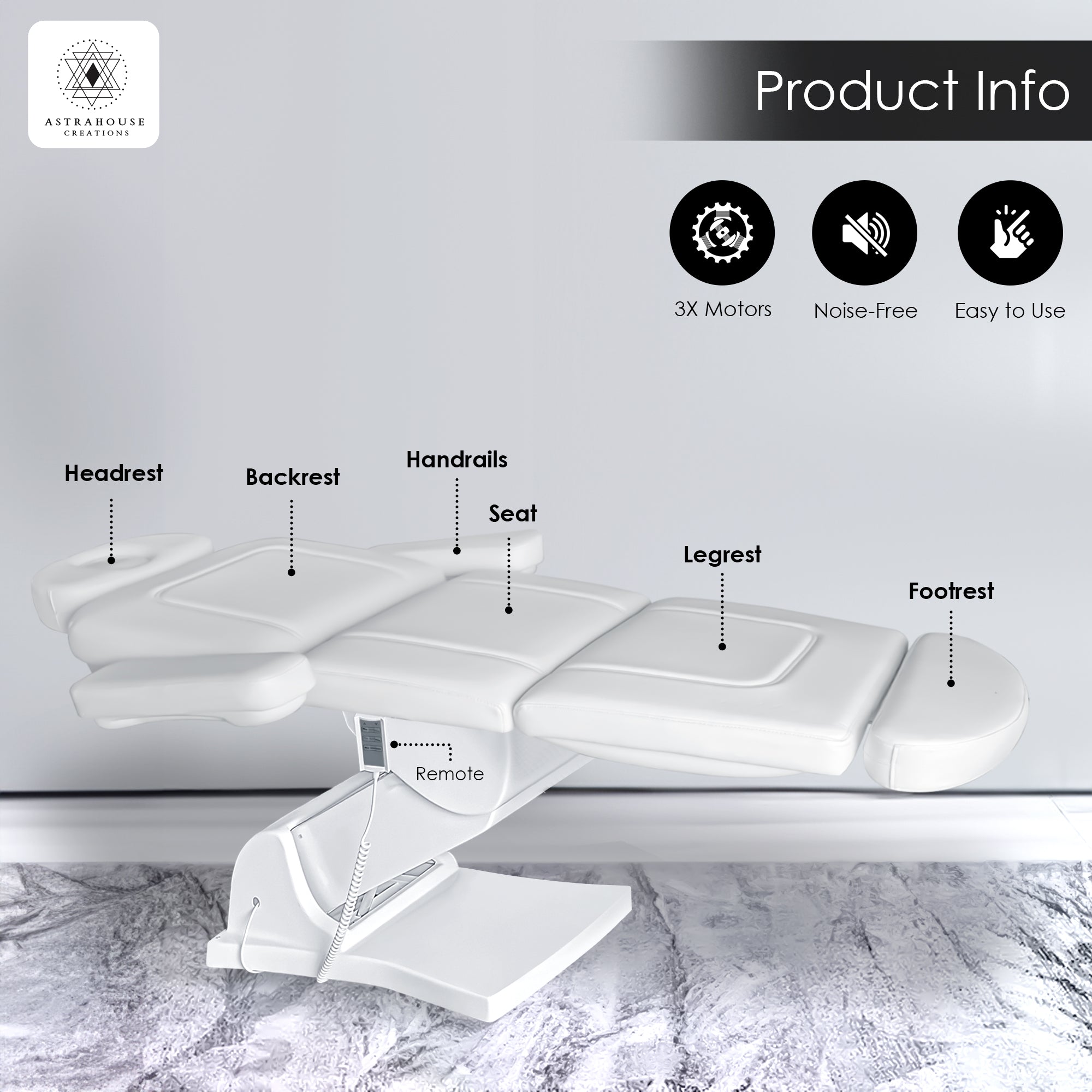 Cama eléctrica multiusos Ultralux 2024 (blanca) 